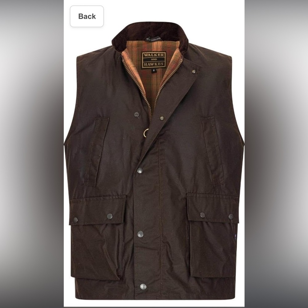 Walker & Hawkes Hunting Vest in Waxed Canvas